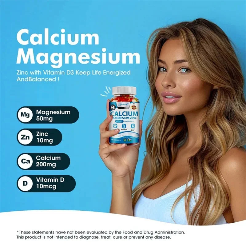 Calcium Magnesium Zinc Gummies - Supports Muscle Nerve Joint and Heart Health Increase Immune System