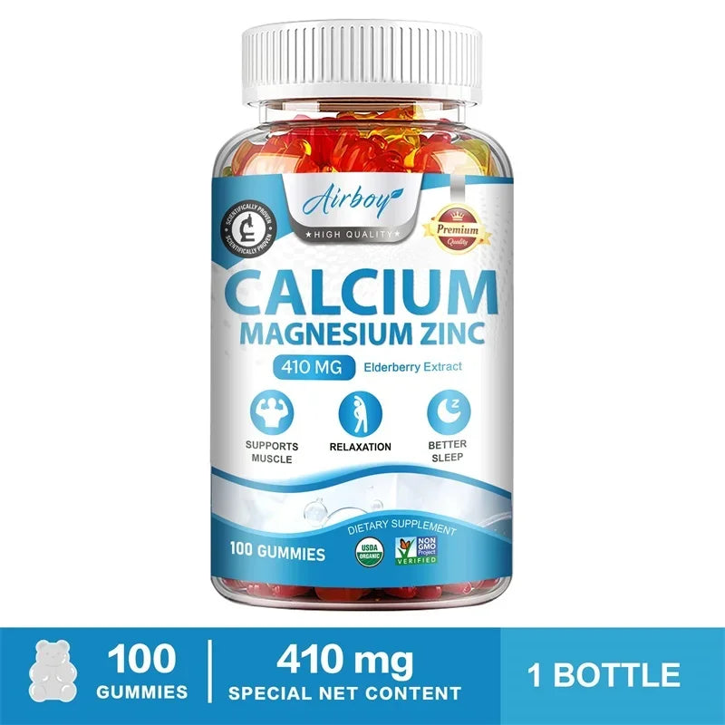 Calcium Magnesium Zinc Gummies - Supports Muscle Nerve Joint and Heart Health Increase Immune System